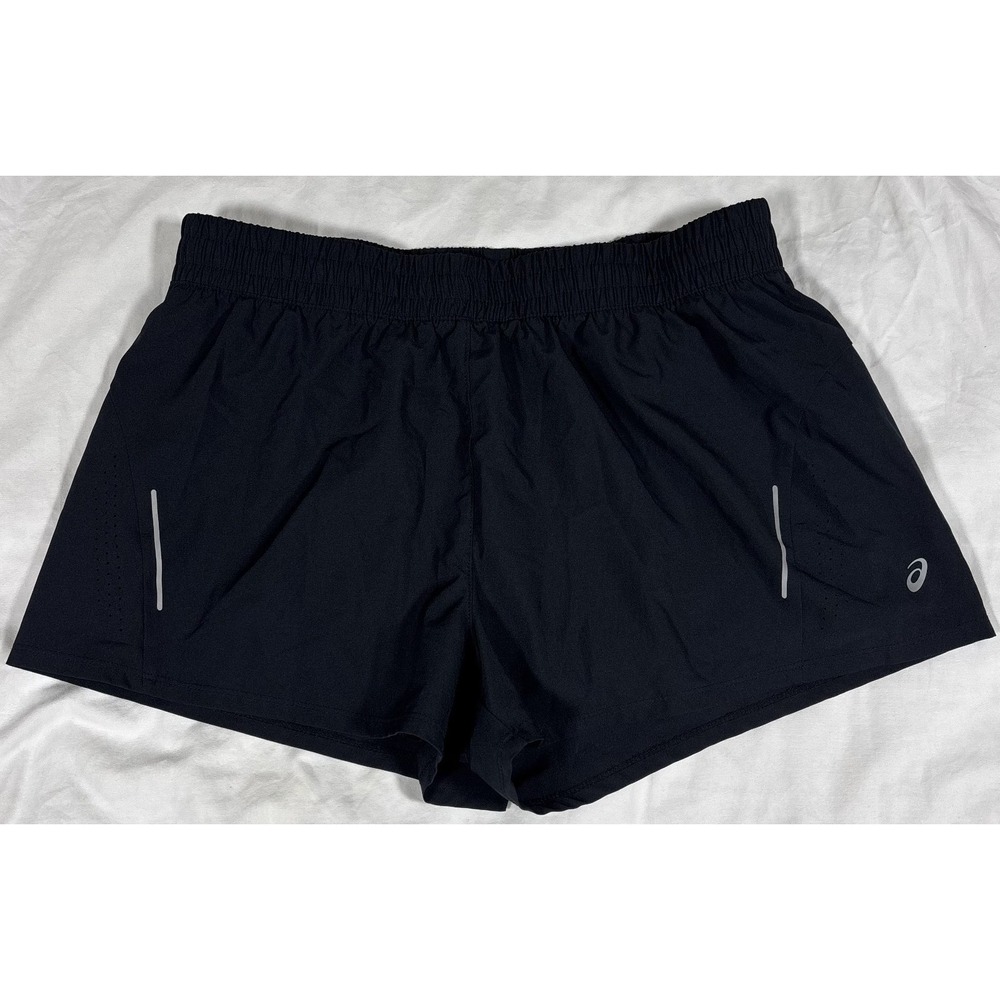Asics Womens Athletic Running Shorts Black Outdoor Performance Stretch Comfort M